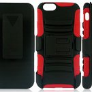 for Apple iPhone 6 (4.7 inch) with Kickstand and Locking Swivel Belt Clip for iPhone 6-Red