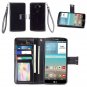 LG G Vista Wallet Case - Executive Premium PU Leather Flip Cover Folio with Stand (Black)