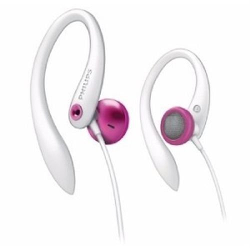 New Philips Ultra Comfortable Gym Earhook Headphones-Pink