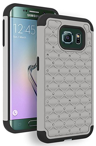 Galaxy S6 Edge Case, Bastex Heavy Duty Hybrid Protective Armor- gray