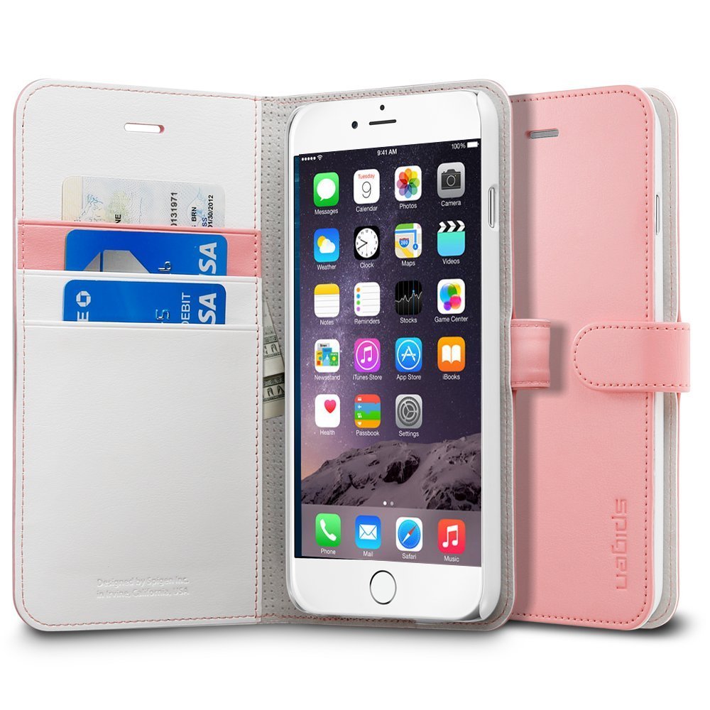 Spigen [Stand Feature] iPhone 6 Plus (5.5) Case Wallet [Wallet S] [Pink]