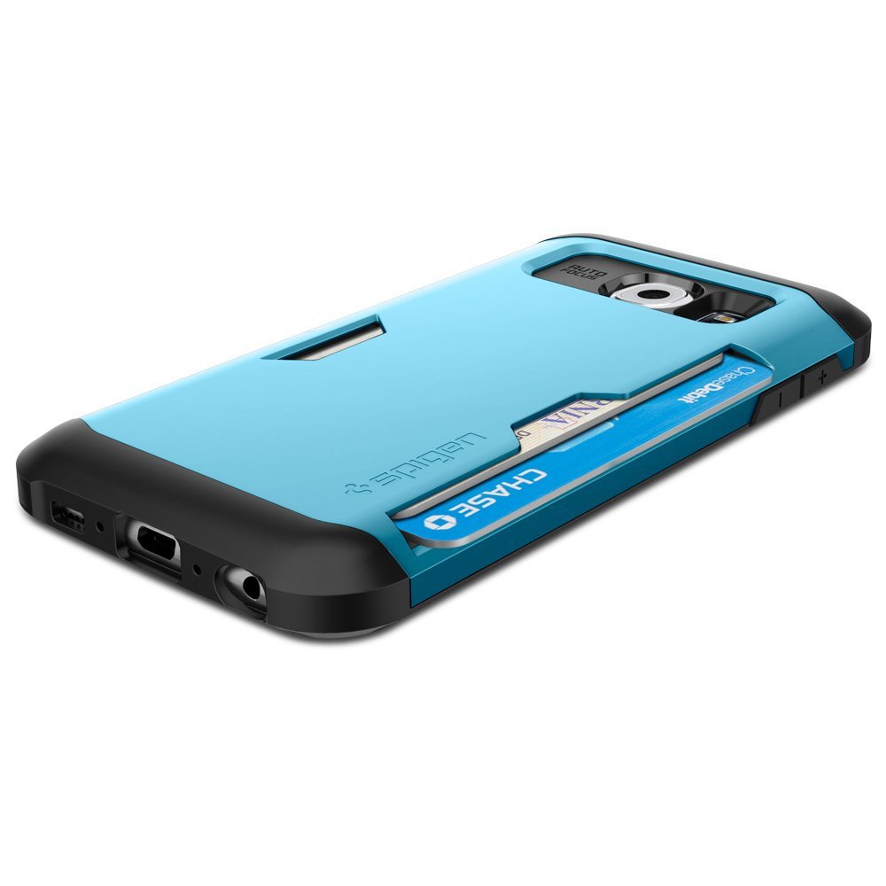 Spigen [Card Holder] Galaxy S6 Case Wallet NEW [Slim Armor CS] [Blue Topaz]