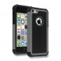 iPhone 5C Case, AUMI Hybrid Dual Layer Shock Absorbin Armor Defender Protective Black-grey