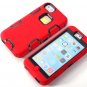 iPhone 5C Case Cover, Magicsky Full Body Hybrid Impact Shockproof Defender Black/Red