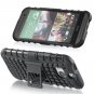 HTC One M9 Case, Black Heavy Duty Impact Armor Hard Cover Case Soft Protector Skin -Black
