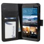 [Abacus24-7] HTC One M9 Wallet Case [Leather Flip Cover, Fold Stand, Credit Card Slots] - Black