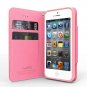 [ iPhone 5C Case] Cellto iPhone 5C Case Wallet Flip Type HD Screen Protector [Slim Fit] [Hot Pink]
