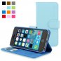 Snugg iPhone 5 / 5s Case - Leather Wallet Case-Baby Blue
