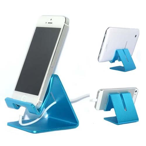 BlueMart Solid Aluminum Desktop Stand for Apple iPhone 3 3GS 4 4S 5 iPod  HTC Blackberry-Aqua Blue