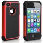 Pasonomi iPhone 4 Case-Premium Heavy Duty Hybrid Shockproof Durable Bumper Armor-Red