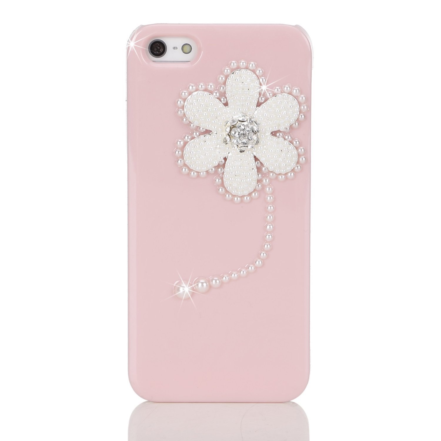 NOVA CASE Blossom Series 3D Bling Crystal iPhone Case for iPhone 5/5S-Pink Sunflower