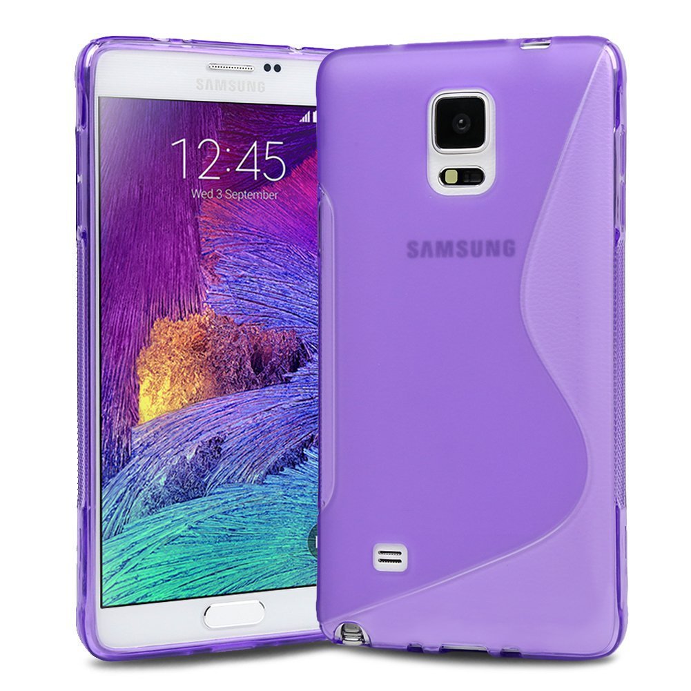 Evecase Galaxy Note 4 Case, S-LINE Slim Fit Flexible [Purple] for Samsung Galaxy Note 4