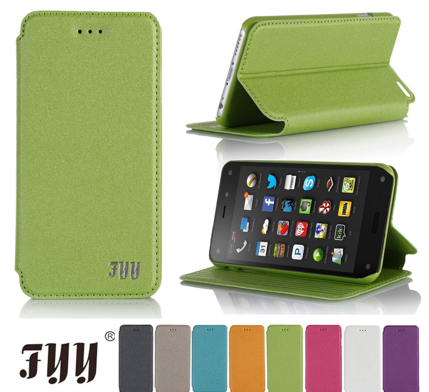 Amazon Fire Phone Case Cover, Fyy Ultra Slim Magnetic Cover Case Amazon Fire Phone Green