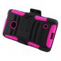 Eagle Cell PRNK521SPSTHLHPKBK Hybrid Rugged TUFFSUIT Kickstand for Nokia Lumia 521 - Hot Pink/Black
