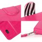 Galaxy S5 Active Flip Case E LV Deluxe PU Leather Folio Wallet Case Cover-Hot Pink