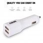 Galaxy Note 4 Car Charger, Noot 3.1A Dual Port High Speed USB Car Charger 15W Portable (White)