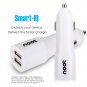 Galaxy Note 4 Car Charger, Noot 3.1A Dual Port High Speed USB Car Charger 15W Portable (White)