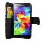 Cellularvilla Wallet Case Samsung Galaxy S5 Pu Leather Wallet Card Flip Black Pink Flower