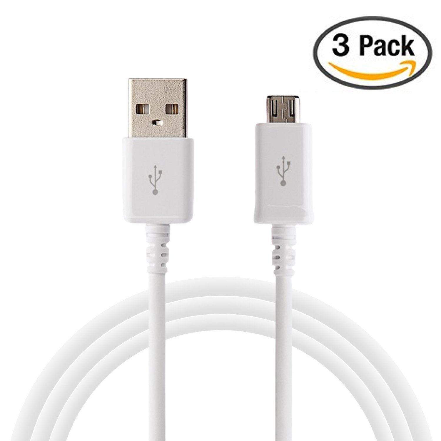 Micro USB Cable [3 Pack] PowerJive High Quality, Durable, Fast Charging Micro USB To USB