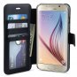 LK [Stand Feature] Samsung Galaxy S6 Wallet Case Premuim Series - Black Flip Cover