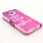 Galaxy S5 Case, Keep Calm and Sparkle Princess Credit ID Card Slot Holder Wallet Flip Phone Case