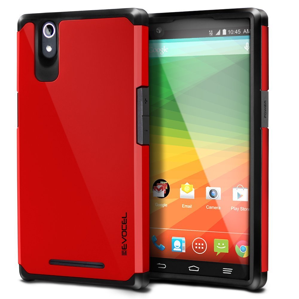 ZTE ZMAX Case, Evocel Dual Layer Armor Protector ZTE ZMAX Z970 -Fire Engine Red
