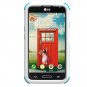 [White/Light Blue] High Impact Hybrid Hard Soft Rugged Phone Case 3 Layers Protection for LG Optimus