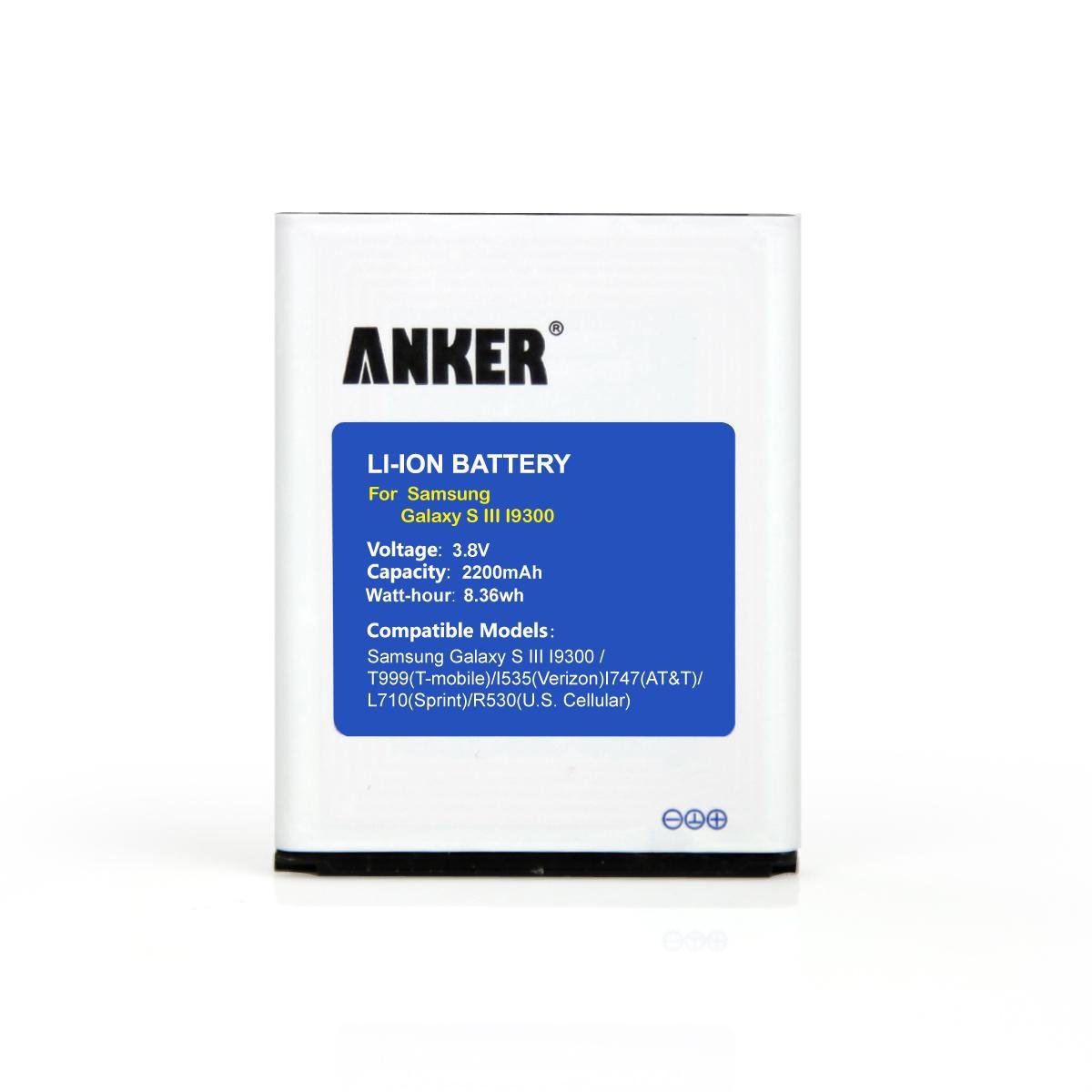 [NFC/Google Wallet Capable] Anker 2200mAh Li-ion Battery for Samsung Galaxy S3, I9300