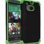 HTC One M8 Case, Cell-Nerds NerdShield GRIP Protective Case with Impact Energy -Black on Lime