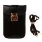 Nine States Leather Vertical Universal Cross Body Phone Bag for Apple iPhone Samsung Galaxy (Black)