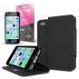 [ iPhone 5C Case] Cellto iPhone 5C Case Wallet Flip Type with HD Screen Protector [Slim Fit] [Black]