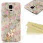 galaxy S5 Case Mavis's Diary 3D Handmade Bling Crystal Cute Butterfly Sparkle Glitter Pink Flowers