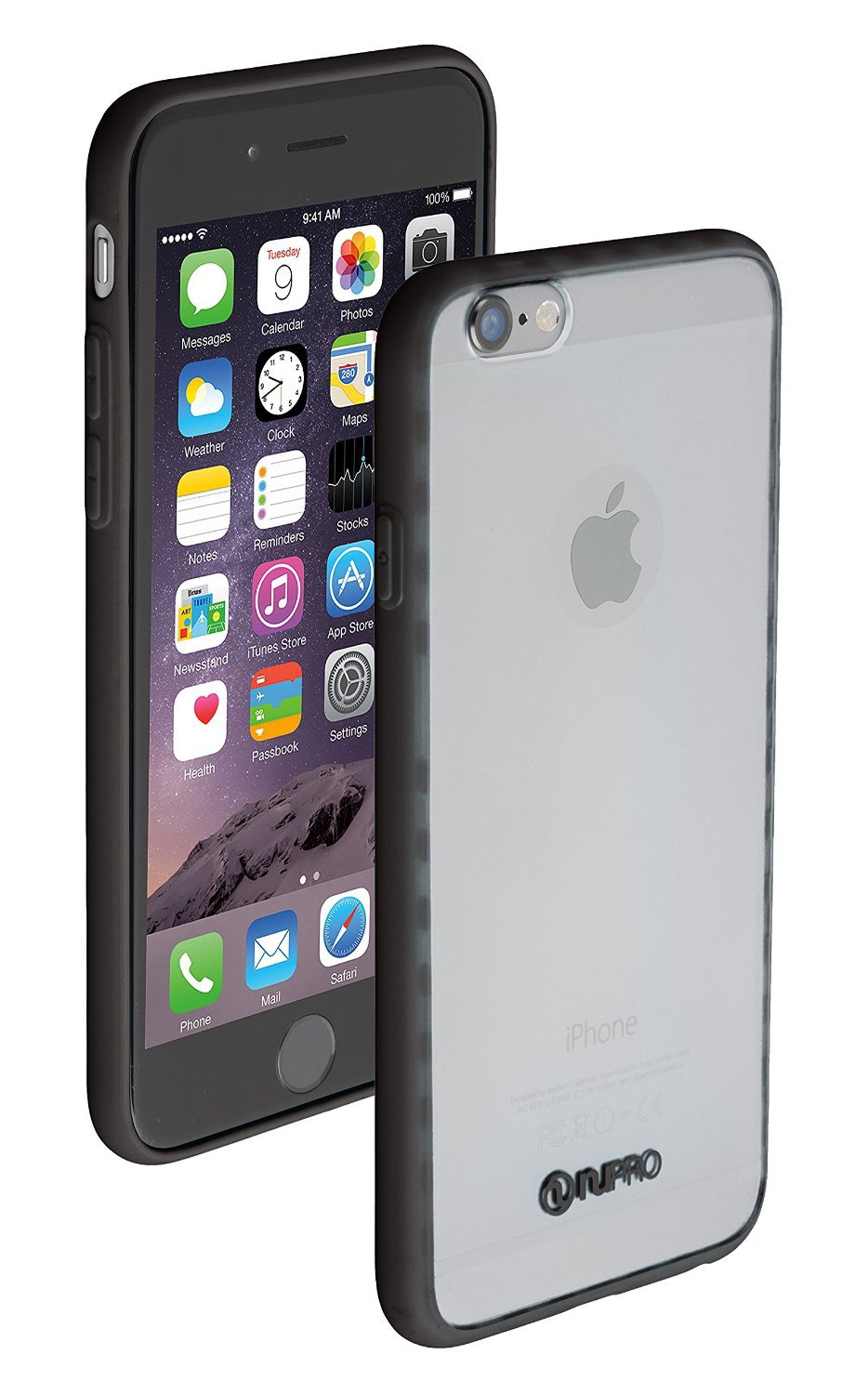 Nupro Lightweight Projective Bumper Case Cover for Apple iPhone Plus (4.7" screen) - Clear/Black