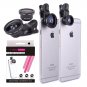YOPO 180° Universal 3 in 1 Clip on Fish Eye Lens + 2 in Macro Lens + Super Wide Angle 0.4X (Black)