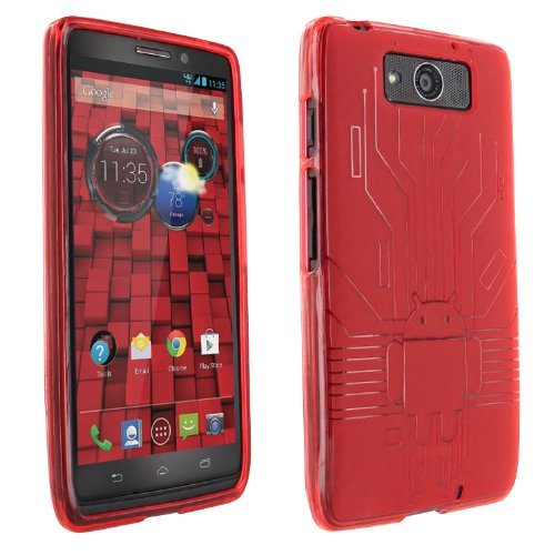 Cruzerlite Bugdroid Circuit TPU case for Motorola Droid Maxx - Retail Packaging - Red