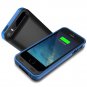 Maxboost Atomic S External Protective iPhone 5S Battery Case /Matte Black / Blue Built-in Kickstand