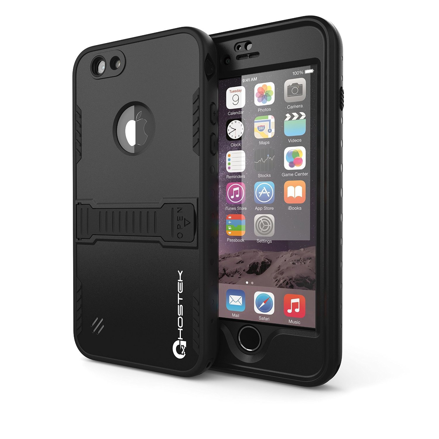 iPhone 6 Waterproof , Ghostek Atomic Black Apple iPhone 6 Waterproof W/ Attached Screen Protector