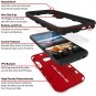 HTC One M9 Case, Ghostek Armadillo Red HTC One M9 Case w/ M9 Tempered Glass Screen Protector