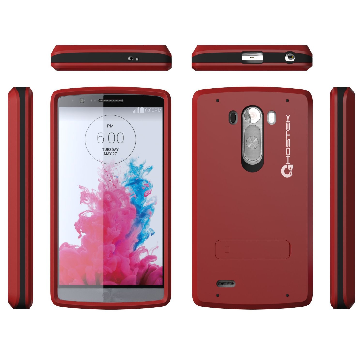 LG G3 Case, Ghostek Bullet Red LG G3 Case W/ LG G3 Screen Protector