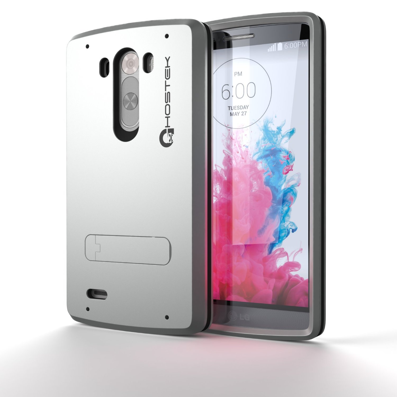 Ghostek Bullet Silver LG G3 Case W/ LG G3 Screen Protector Lifetime