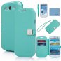Galaxy S3 Case, Ailun Galaxy S3 Wallet ,Galaxy S3 Leather[Mint Green]
