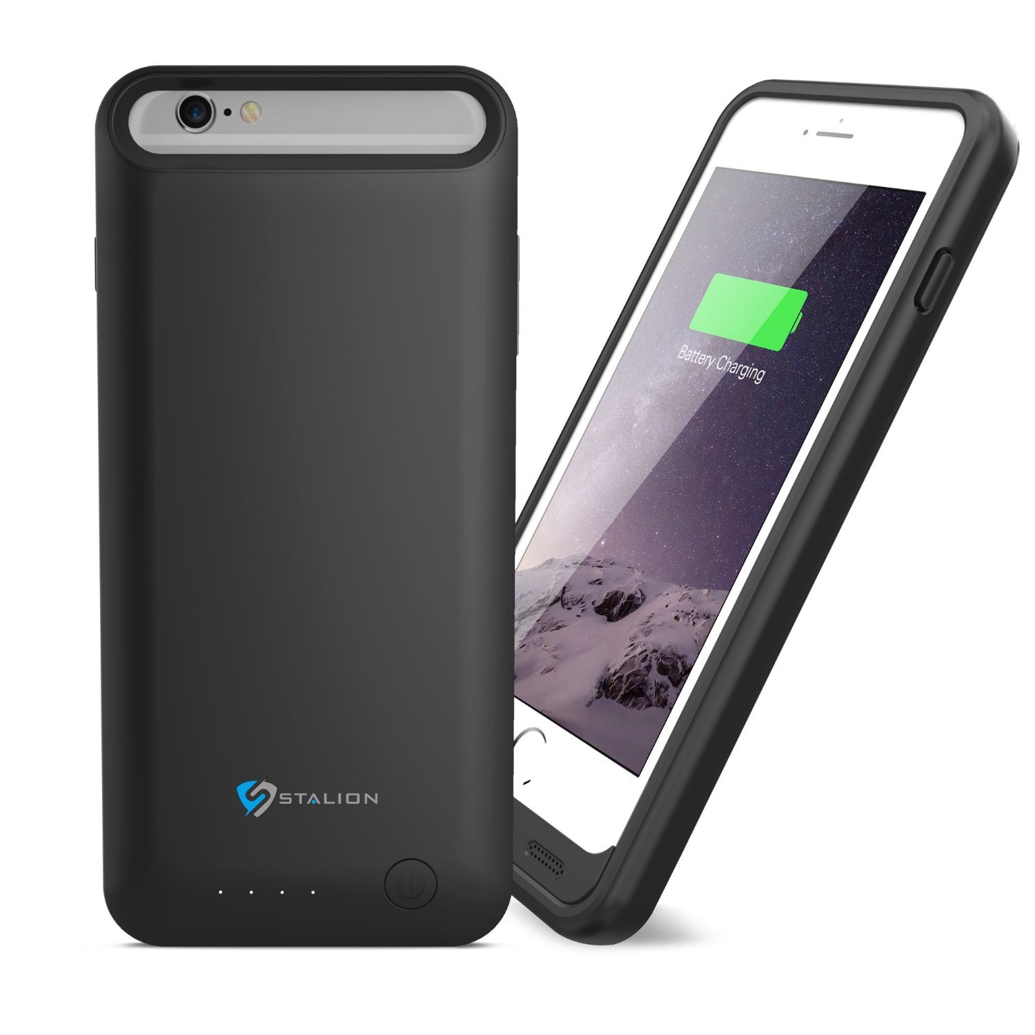 iPhone 6 Battery Case Stalion Stamina Rechargeable (4.7"-Inch) [Apple MFi Certified](Jet Black