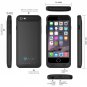 iPhone 6 Battery Case Stalion Stamina Rechargeable (4.7"-Inch) [Apple MFi Certified](Jet Black