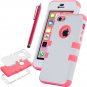 iPhone 5C Case, ULAK Colorful Heavy Duty Hybrid Hard Case White Water Red