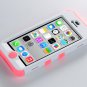 iPhone 5C Case, ULAK Colorful Heavy Duty Hybrid Hard Case White Water Red