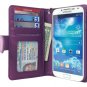 Navor Samsung Galaxy S4 Folio Wallet Leather Case for Cards & Money Pockets(Purple)
