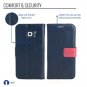 Galaxy S6 Edge Case Libiti Soft Leather Finest Quality Wallet Case (Black with Red Strap)