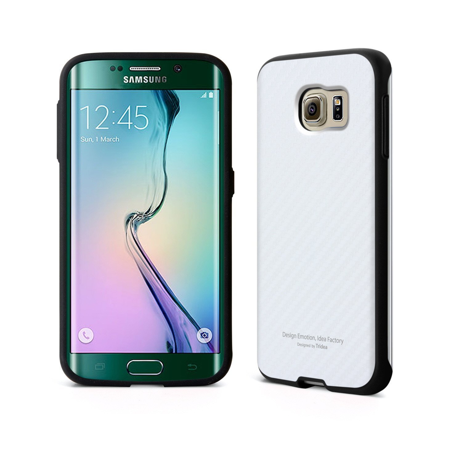 tridea anti shock samsung galaxy s6 edge power guard carbon style carbon fiber white tridea anti shock samsung galaxy s6 edge power guard carbon style carbon fiber white