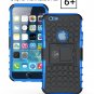 iPhone 6 Plus Armor Tough Armorbox Dual Layer Hybrid Hard/Soft Protective Cable and Case- Blue