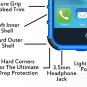 iPhone 6 Plus Armor Tough Armorbox Dual Layer Hybrid Hard/Soft Protective Cable and Case- Blue